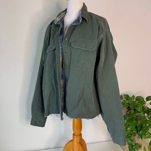 LL Bean Flannel Lined  Shirt XXL CUSTOM CROPPED